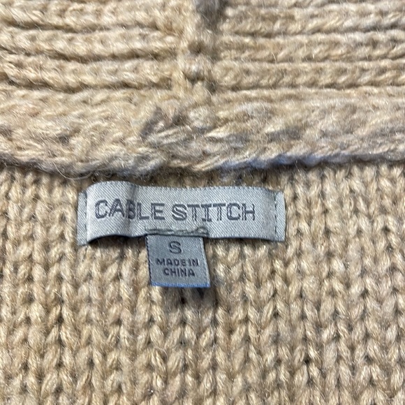 Beautiful tan women’s size small cable, stitch sweater - Picture 2 of 3